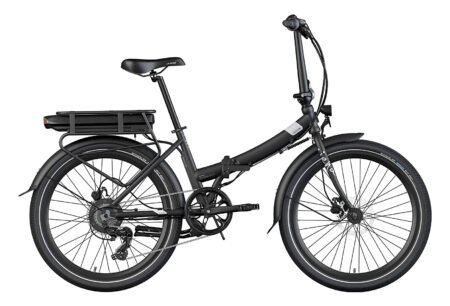 LEGEND SIENA VÉLO ELECTRIQUE PLIABLE DE VILLE SMART EBIKE ROUES DE 24 POUCES FREINS DISQUE HYDRAULIQUE BATTERIE 36V 14AH PANASONIC (504WH) NOIR ONYX