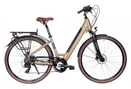 VÉLO DE VILLE ÉLECTRIQUE BICYKLET CARMEN SHIMANO TOURNEY/ALTUS 7V 504 WH 700 MM MARRON TAN