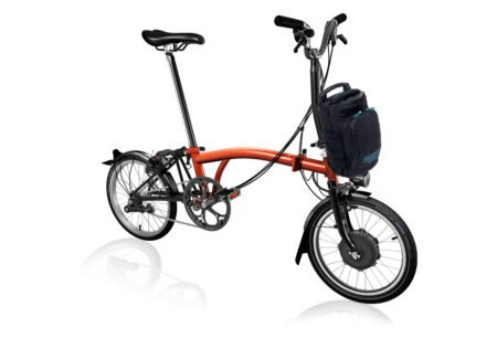 VÉLO PLIANT ÉLECTRIQUE BROMPTON C-LINE EXPLORE GUIDON MEDIUM 300 WH FLAME LACQUER